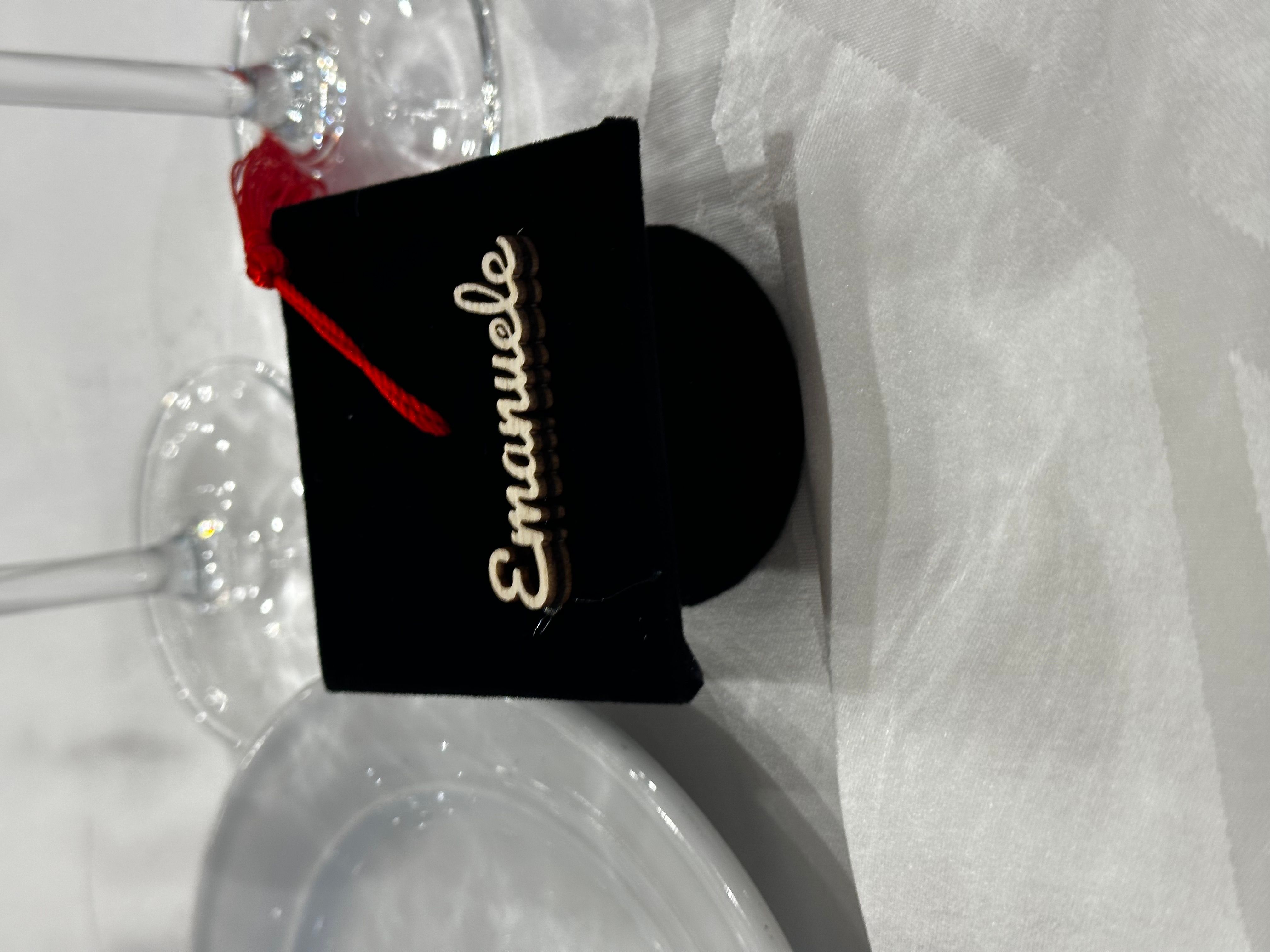 Allestimento Laurea Rosso Nero e Oro – Balloon Arch con Green Wall e Sweet Table Elegante