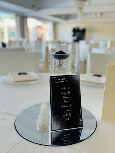 Allestimento elegante per 18 anni in stile black & white luxury parete shimmer nera