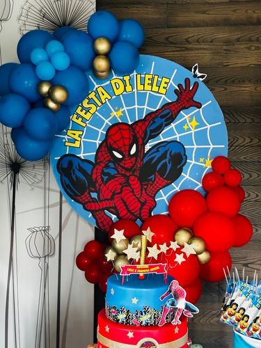Allestimento Compleanno Tema Supereroi Marvel – Balloon Art Spider-Man con Numero 40 Gigante e Sweet Table Personalizzato